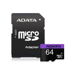 AData AUSDX64GUICL10-RA1/ class 10 Micro SD Card 64GB + SD adapter