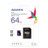 AData AUSDX64GUICL10-RA1/ class 10 Micro SD Card 64GB + SD adapter
