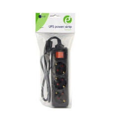 Gembird EG-PSU3-01 6A, C14 plug, 0.6m, black (Alt. PC-SFC14M),3 Shuko uticnice UPS naponski kabl