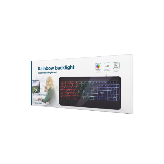 Gembird Rainbow KB-UML-03 US layout USB multimedijalna tastatura sa pozadinskim osvetljenjem