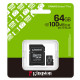 Kingston SDCS3/64GB MicroSD 64GB, Canvas Select Plus, Class 10 UHS-I U1 V10 A1, Read up to 100MB/s, w/SD adapter