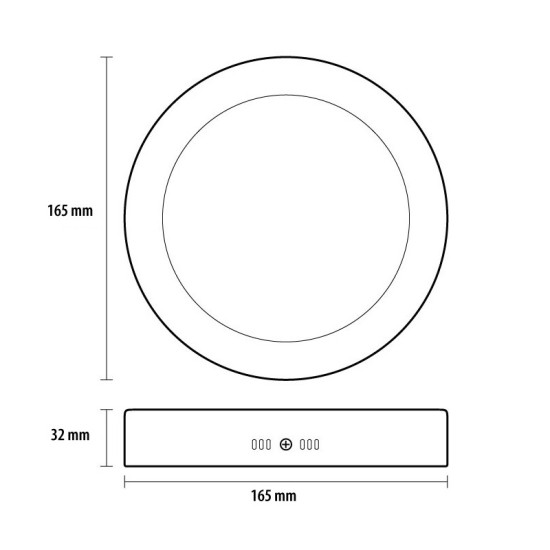 Prosto LNP-O12/W 12W, 6500K LED okrugla nadgradna svetiljka