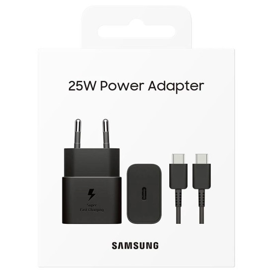 Samsung 25w Type-C + kabl Type-C ( EP-T2510 ) crni brzi punjač