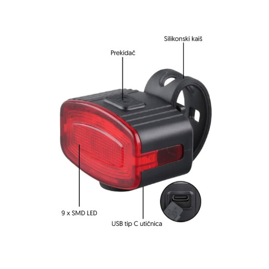 Prosto BV9301 set punjivih lampi za bicikl