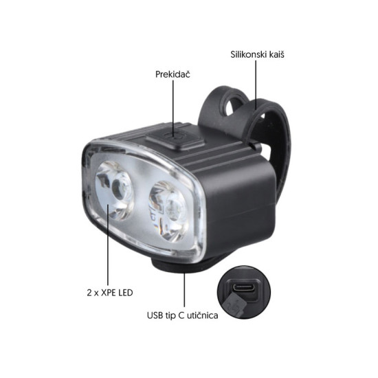 Prosto BV9301 set punjivih lampi za bicikl