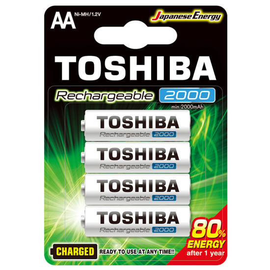 Toshiba AA 1/4 1.2V 2000mAh Ni-MH Charged Ready To Use punjiva baterija