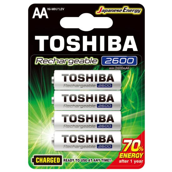 Toshiba AA 1/4 1.2V 2600mAh Ni-MH Charged Ready To Use punjiva baterija