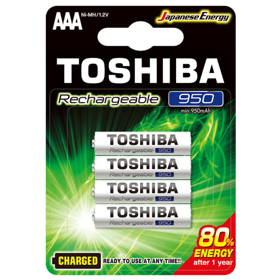 Toshiba AAA 1/4 1.2V 950mAh Ni-MH Charged Ready To Use punjiva baterija
