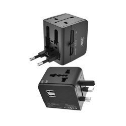 XO WL01 EU,UK,USA 6A AC univerzalni traveler punjač crni