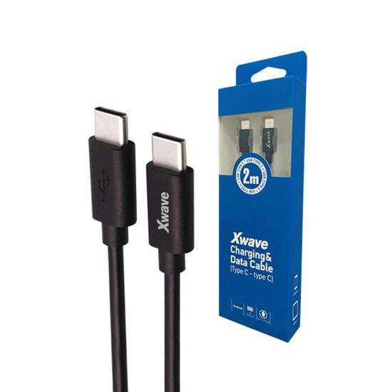 Xwave TIP-C - M/M 5Gbp/s 2m 3A / kabl muški na muški 5Gbps,blister, crni