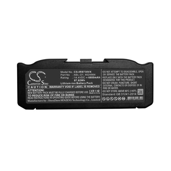 Cameron Sino CS-IRB730VX 14.4V 6800mAh Li-ion baterija za usisivač iRobot i7