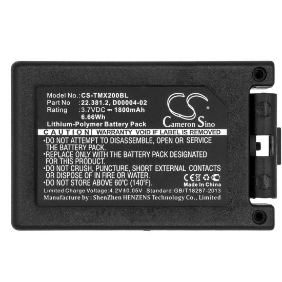 Cameron Sino CS-TMX200BL 3.7V 1800mAh Li-Polymer punjiva baterija za daljinski upravljač krana Teleradio TG-TXMNL M245060