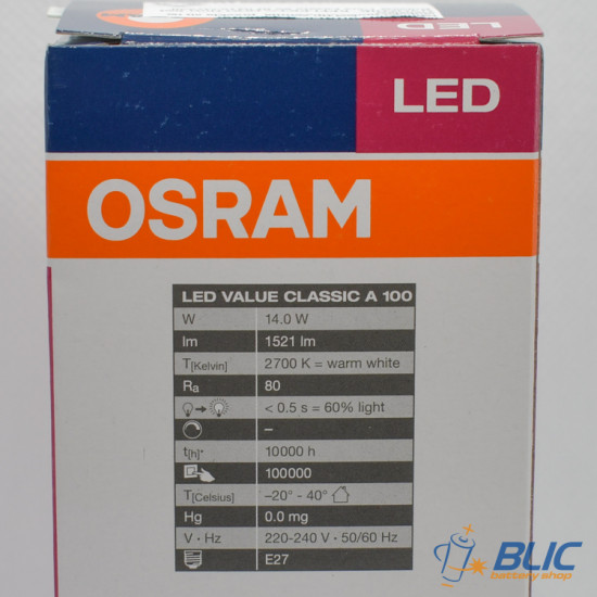 Osram VALUE CL A FR 100 non-dim E27 14W/827 LED sijalica