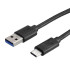 Kabel USB3.0A/USB-C-1/BK SuperSpeed USB 3.0 A utikač - USB-C utikač 1.0m