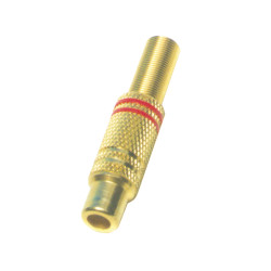 Činč RCA22G pozlaćena CRVENA utičnica za kabel