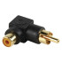Adapter AC-054 činč utikač-činč utičnica 90* poz.crna