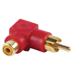 Adapter AC-055 činč utikač-činč utičnica 90* poz.crvena