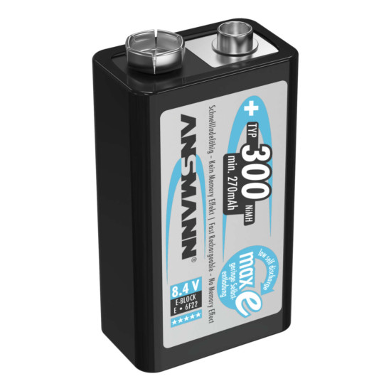 Ansmann maxE 9V 300mAh Ni-MH punjiva baterija