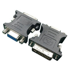 Gembird A-DVI-VGA-BK Adapter DVI-A 24-pin muški na VGA 15-pin HD (3 rows) ženski, crni DVI-I
