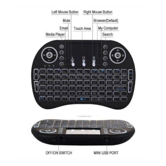 Gembird GMB-I8 2.4GHz Wireless gaming Mini keyboard backlight and TOUCH