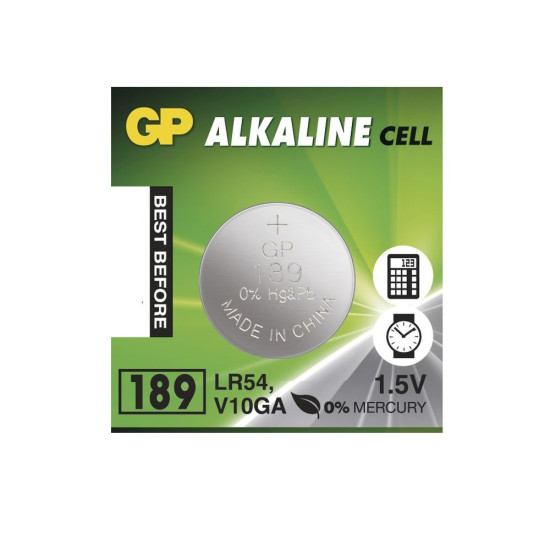 GP LR54/1130/189/389/AG10 1.5V alkalna baterija