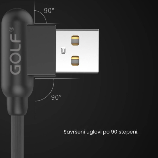 Golf GC-45i USB kabl za iphone 1m 90° crni