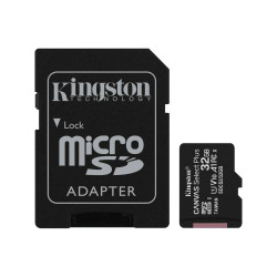 Kingston SDCS2/32GB MicroSD 32GB, Canvas Select Plus, Class 10 UHS-I U1 V10 A1, Read up to 100MB/s, w/SD adapter