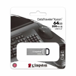 Kingston DTKN/64GB 64GB USB Flash Drive, USB 3.2 Gen.1, DataTraveler Kyson, Read up to 200MB/s