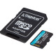 Kingston SDCG3/256GB MicroSD 256GB, Canvas Go! Plus, Class10 UHS-I U3 V30 A2, Read up to 170MB/s, Write up to 90MB/s, for 4K and FullHD video recording, w/SD adapter