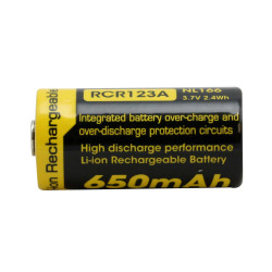 Nitecore RCR123 3.7V 650mAh (4A) Li-ion punjiva baterija sa zaštitnom elektronikom