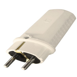 Dvopolni  DPUV/WH-G 16A-25V-3500W veliki gumeni beli utikač sa uzemljenjem