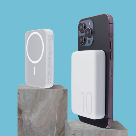 Remax USION RPP-65 15W MAGNETIC WIRELESS FAST CHARGE 10000mAh (Beli) power bank Li-ion eksterna baterija