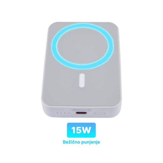 Remax USION RPP-65 15W MAGNETIC WIRELESS FAST CHARGE 10000mAh (Beli) power bank Li-ion eksterna baterija
