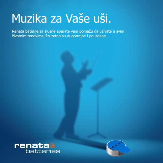 Renata ZA 675 1.4V 1/6 baterija za slušni aparat