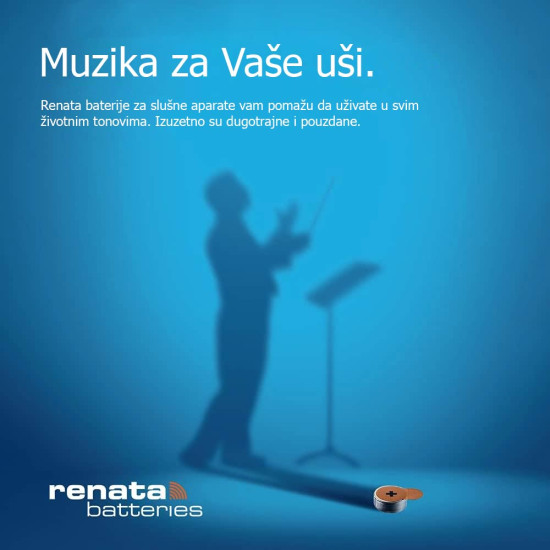 Renata ZA 10 1.4V 1/6 baterija za slušni aparat