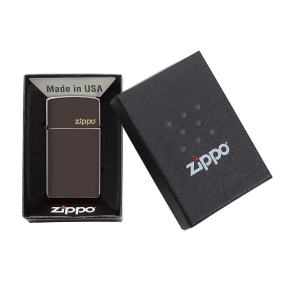 Zippo 49266ZL Slim Brown Zippo Logo upaljač