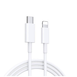 Xwave TIP-C-muski - LIGHTNING(za iPHONE -muski)/duzina 2m/3A/Aluminium /beli pvc kabel