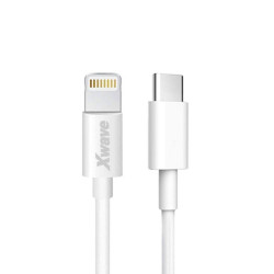 Xwave TIP-C-muski - LIGHTNING(za iPHONE -muski)/duzina 2m/3A/Aluminium /beli pvc kabel