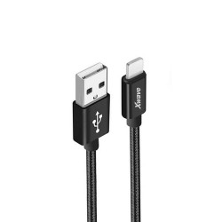 Xvawe USB kabl/USB 2.0(tip A)- LIGHTNING(iPHONE kompatibilni)/duzina 2m/3A/Aluminium/black upleteni