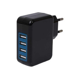 Xwave H44 USB 5V 4xUSB 4A 3,1A 2,1A 1A  brzi ZIDNI punjač/ispravljač  crni