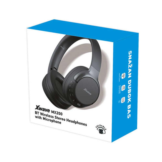 Xwave MX200 black Bluetooth slušalice stereo sa mikrofonom v5.1/FM/AUX/microSD