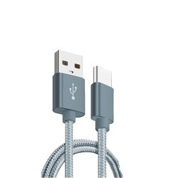 Xwave USB kabl TIP-C/USB 3.0(tip A-muski)-USB 3.1 (TIP C-muski)/duzina2m/3A/Aluminium/tamno sivi upleten