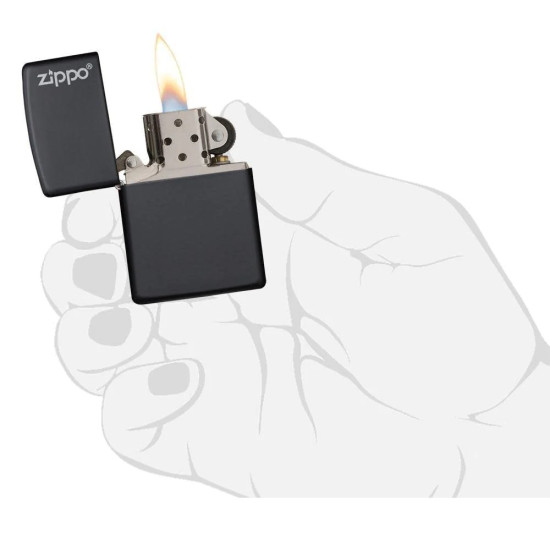 Zippo 218ZL Matte Black Zippo Logo upaljač